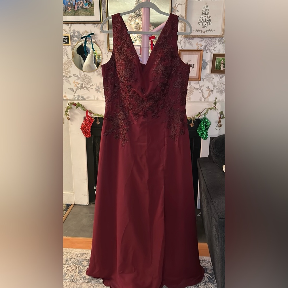 Elegant Burgundy Dress